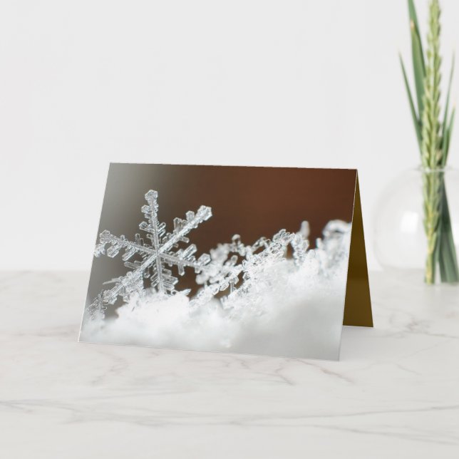 Cartão De Festividades Snowflake Christmas Card (Frente)