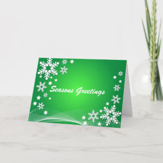 Cartão De Festividades Snowflake creation green