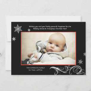 Cartão De Festividades Snowflake Harmony - Photo Holiday Card