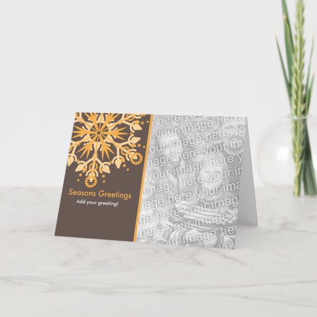 Cartão De Festividades Snowflake Holiday Template (Frente)