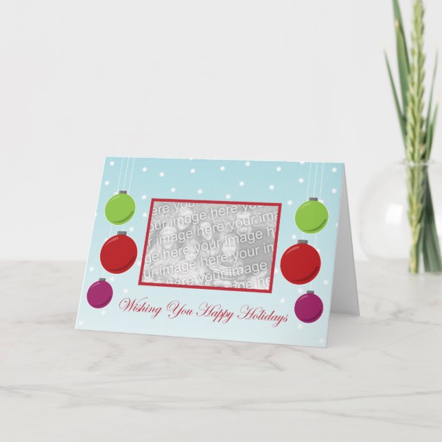 Cartão De Festividades Snowflake Ornament Holiday Template (Frente)