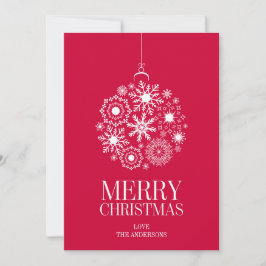 Cartão De Festividades Snowflake Ornament Merry Christmas Holiday Card