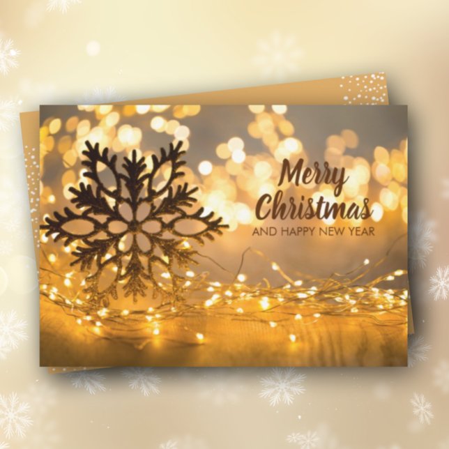 Cartão De Festividades Snowflake Strand of Christmas Lights (Criador carregado)