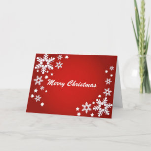 Cartão De Festividades Snowflakes and stars red
