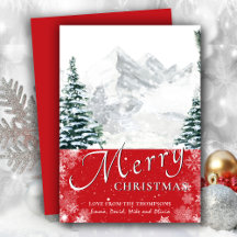 Snowflakes de Árvore Vermelho Moderno - Script Chi