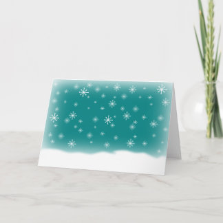 CARTÃO DE FESTIVIDADES SNOWFLAKES DESIGN TEAL