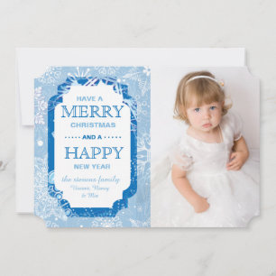 Cartão De Festividades Snowflakes Photo Holiday Card