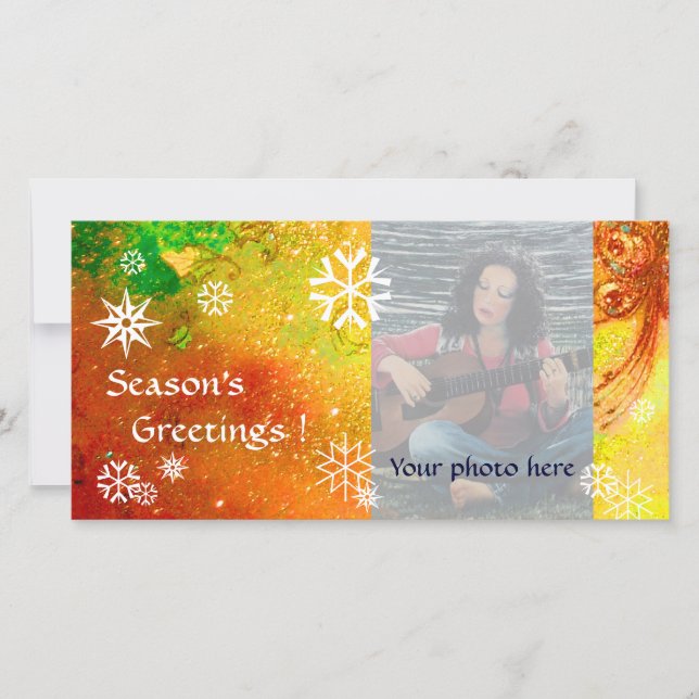 Cartão De Festividades SNOWFLAKS,amarelo,vermelho,marrom,laranja,verde,br (Frente)