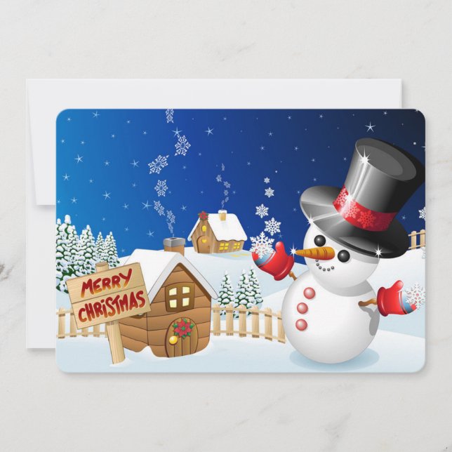 Cartão De Festividades Snowman (Frente)