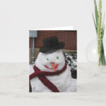 Cartão De Festividades Snowman<br><div class="desc">Cartões bonitos de nota Snowman,  vazio de dentro para que possa adicionar o seu próprio texto.</div>
