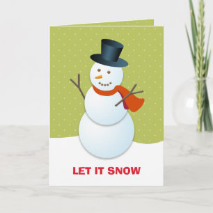 Cartão De Festividades Snowman, amigo, polo norte verde não fotografado
