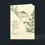 Cartão De Festividades Snowman and Birds<br><div class="desc">Imagine a snowman leading a chorus of birds in the Christmas carol "Joy to the World."</div>