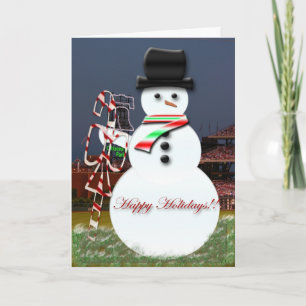 Cartão De Festividades Snowman at the Ballpark Card