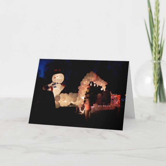 Cartão De Festividades Snowman at the Electric Light Parade (Frente)