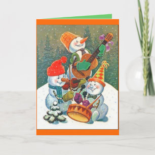 Cartão De Festividades snowman band card