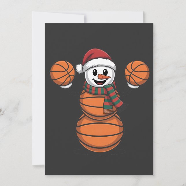 Cartão De Festividades Snowman Basketbal Papais noeis de Natal Baseball E (Frente)
