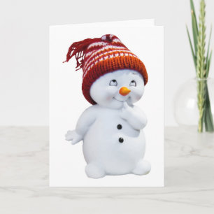 CARTÃO DE FESTIVIDADES SNOWMAN BONITO