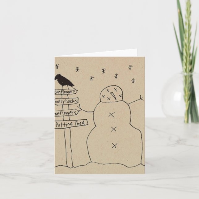 Cartão De Festividades Snowman Card (Frente)