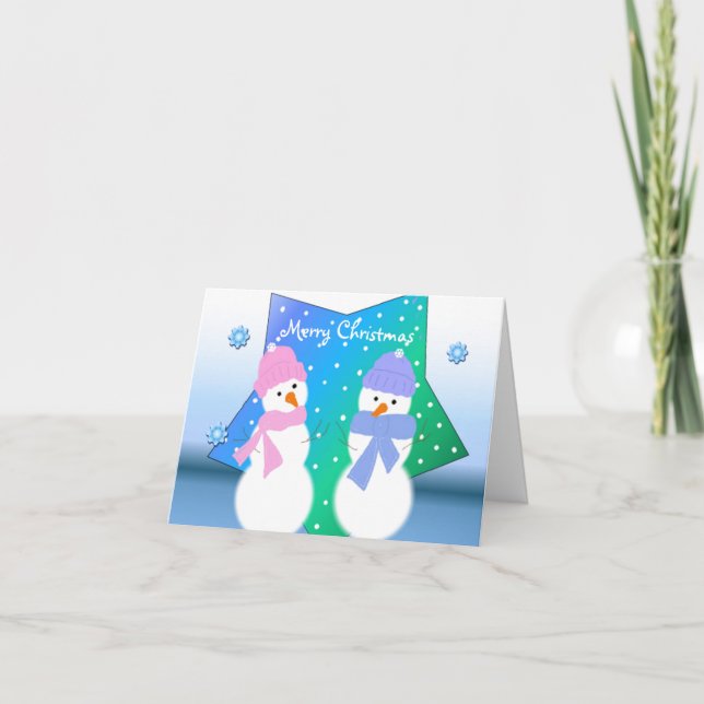 Cartão De Festividades Snowman Children (Frente)