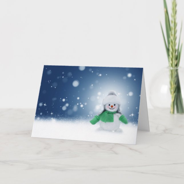 Cartão De Festividades Snowman Christmas Card (Frente)