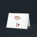 Cartão De Festividades Snowman Christmas Card<br><div class="desc">Cute snowman face on a Christmas greeting card.  Inside message may be removed for your personal message.</div>