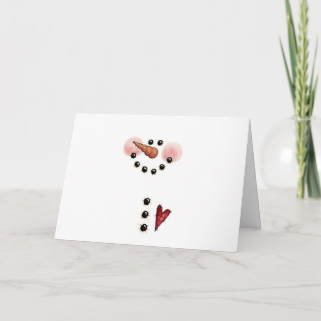 Cartão De Festividades Snowman Christmas Card (Frente)