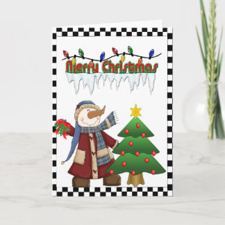 Cartão De Festividades Snowman Christmas Card