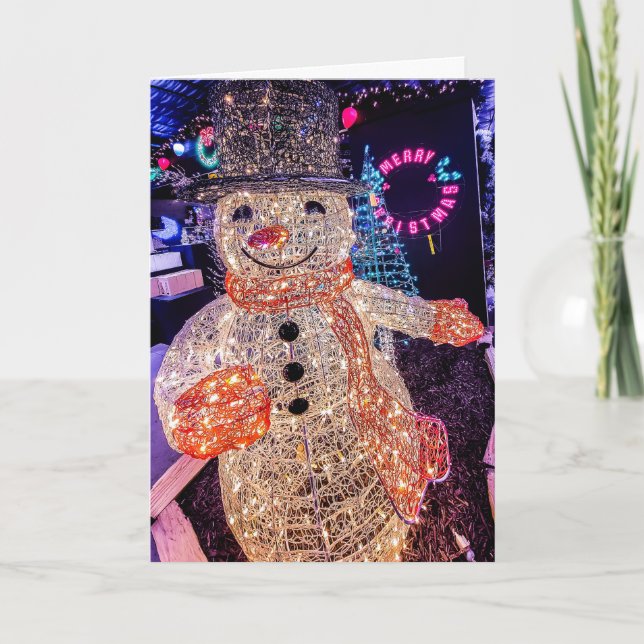 Cartão De Festividades Snowman Christmas Card (Frente)
