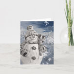 Cartão De Festividades Snowman Christmas Music<br><div class="desc">Snowman Christmas Music Holiday Card</div>