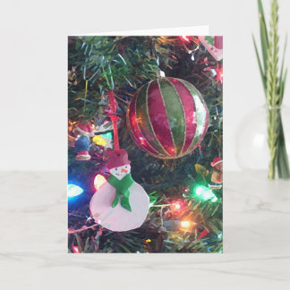 Cartão De Festividades Snowman Christmas Tree Greeting Card