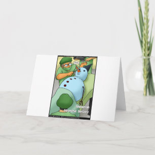 Cartão De Festividades Snowman - Cirurgia Cosmética Engraçada Oferece C