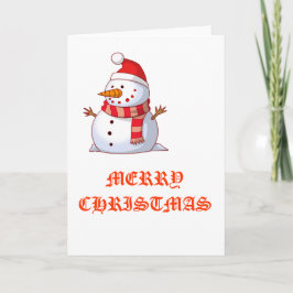 Cartão De Festividades Snowman Com Chapéu E Scarf