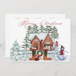 Cartão De Festividades Snowman Da Nossa Casa ao Seu Natal