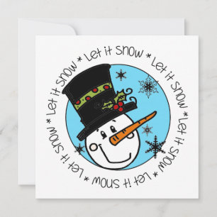 Cartão De Festividades Snowman Deixe-o nevar