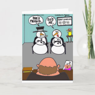 Cartão De Festividades Snowman E Esposa Frigidamente Camisetas Engraçada