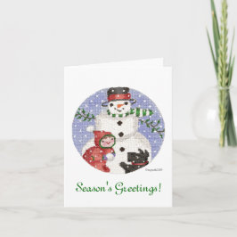 Cartão De Festividades Snowman e Scottie Holiday Card