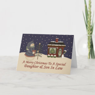 Cartão De Festividades Snowman É Um Filha E Filho Especiais Em Direito