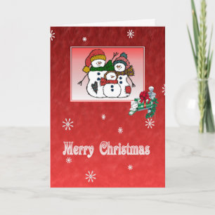 Cartão De Festividades Snowman Family Christmas Card