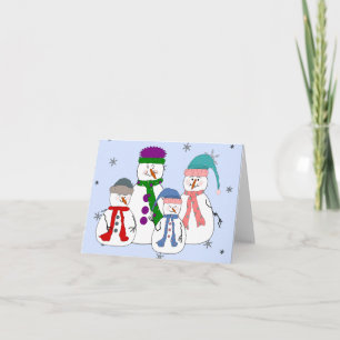 Cartão De Festividades Snowman Family Snowmen Children Snow Whimsical Art