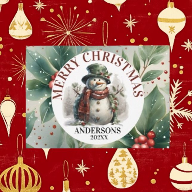 Cartão De Festividades Snowman Fora de Natal (Spread joy this holiday season with Brett's Snowman Christmas Wishes card)