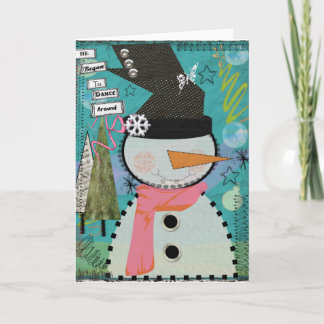 Cartão De Festividades Snowman Greeting Card 5x7 " He Began To Dance"