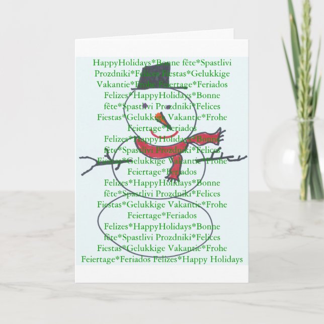 Cartão De Festividades Snowman Holiday Cards (Frente)