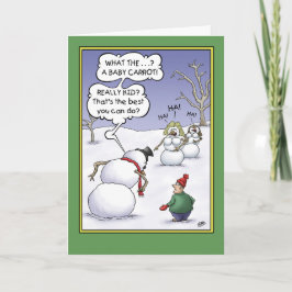 Cartão De Festividades Snowman Holiday Humor, Size Matters