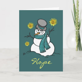 Cartão De Festividades Snowman Hope Greeting Card