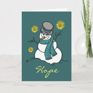 Cartão De Festividades Snowman Hope Greeting Card