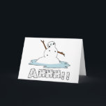 Cartão De Festividades Snowman Melting<br><div class="desc">Aproveite esta divertida e divertida fusão de boneco de neve relacionada ao inverno que qualquer um pode aproveitar!</div>