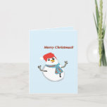 Cartão De Festividades Snowman, Merry Christmas!!<br><div class="desc">Boneco de neve fofo,  desejando Feliz natal!! Alegria do Natal em seu lar!! Boas festas.</div>