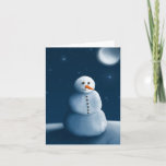 Cartão De Festividades Snowman moonlighting<br><div class="desc">Snowman moonlighting</div>