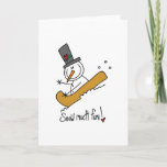 Cartão De Festividades Snowman Neve Muito Divertido<br><div class="desc">Se você ama figuras de palitos,  Natal,  bonitos de neve,  e trenó,  você vai adorar este design de bonitinho de inverno com bonitos bonitos bonitos trenós de neve e texto que diz "Neve muito divertida!".</div>