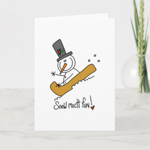 Cartão De Festividades Snowman Neve Muito Divertido